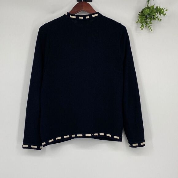 ST JOHN Collection By Marie Gray Santana Knit Zip -Up Cardigan Jacket Pockets Bl - Picture 2 of 15